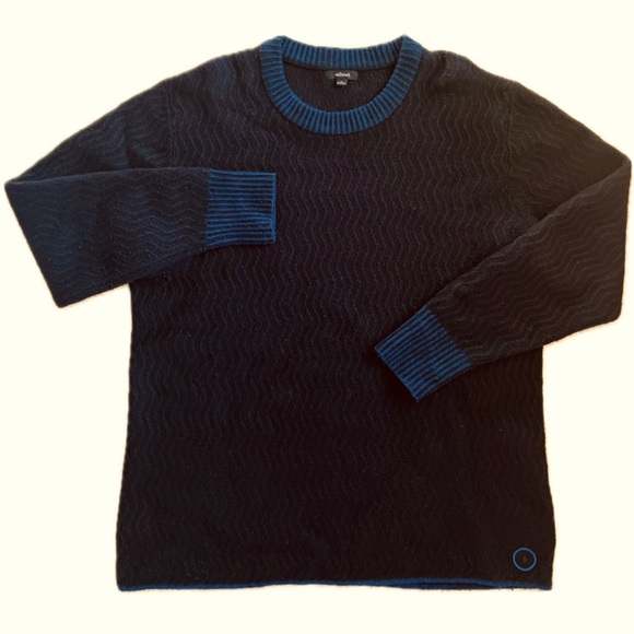 Allbirds Sweater Mens XL Black Blue Knit Merino Wool The Jumper Racked Pullover - Picture 1 of 8
